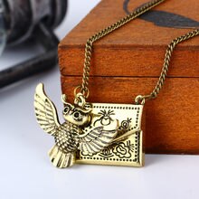 Buho Colgante De Bronce De Harry Potter Hedwig Hogwarts Aceptación Carta Collar